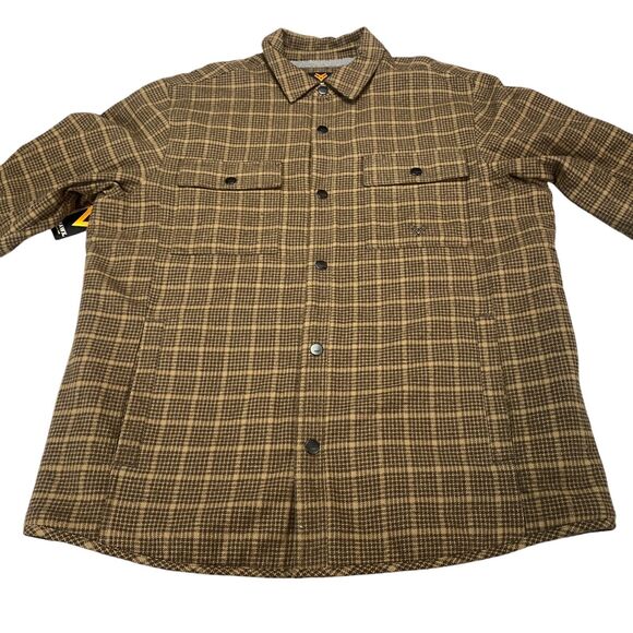 Hawx Work Gear Shacket Mens XL Brown Plaid Sherpa Lined Pockets Snap Button - Picture 4 of 16